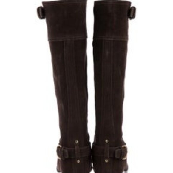 Prada Sport Authentic Suede Knee-High Boots Brown 6.5 - Picture 8 of 12